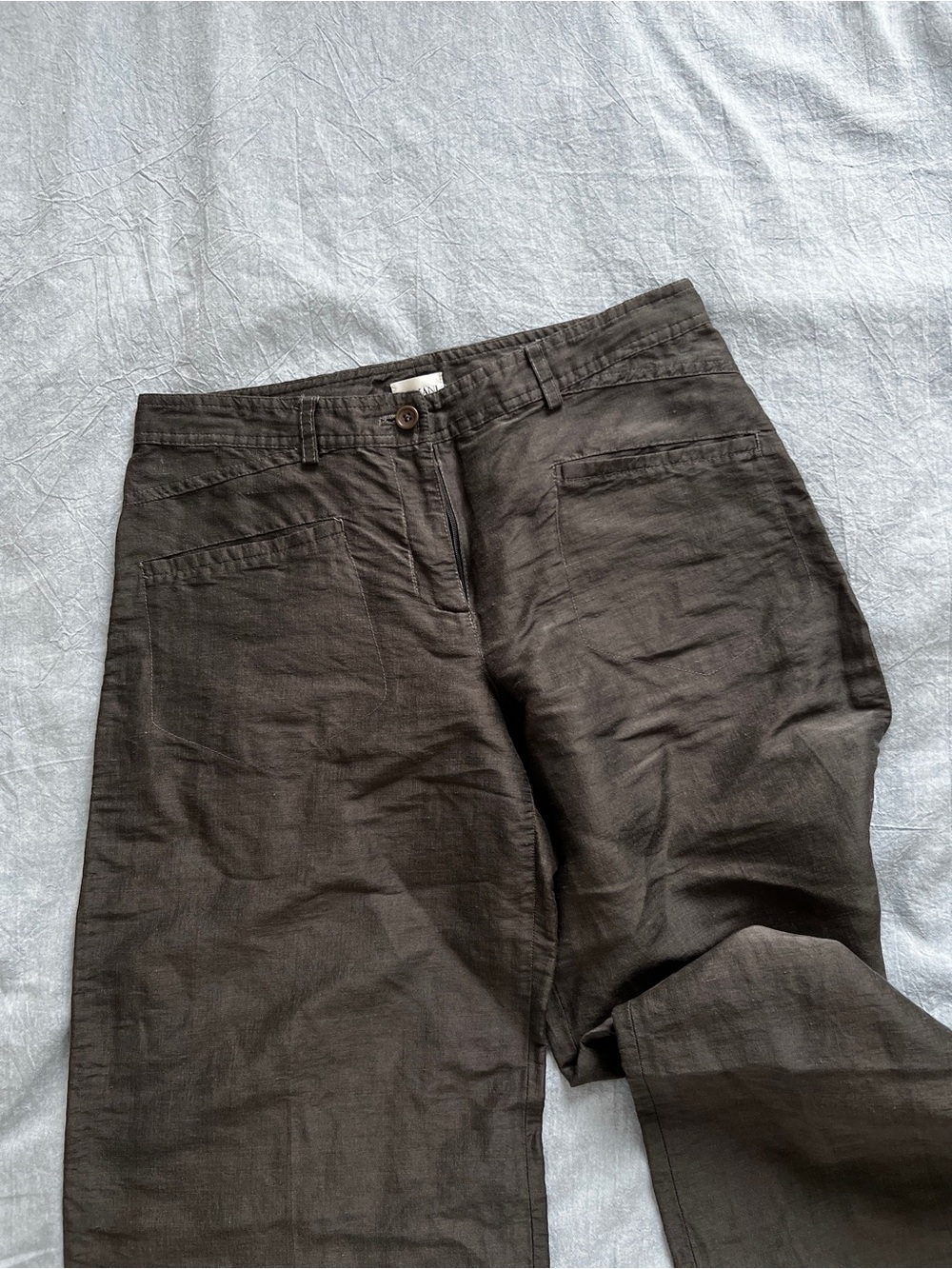 Armani Collezioni Dark Grey Linen Pants